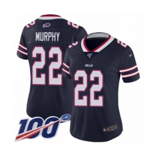 Women's Buffalo Bills #22 Marcus Murphy Limited Navy Blue Inverted Legend 100th Season Football Jersey - Ujersey