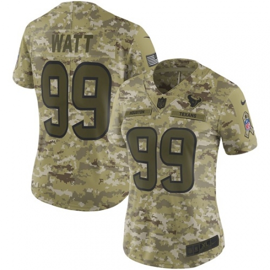 Women's Nike Houston Texans #99 J.J. Watt Limited Camo 2018 Salute to Service NFL Jersey - Ujersey