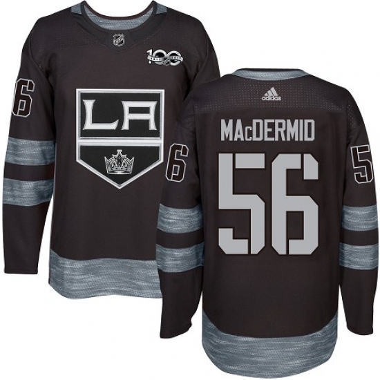 Men's Adidas Los Angeles Kings #56 Kurtis MacDermid Authentic Black 1917-2017 100th Anniversary NHL Jersey
