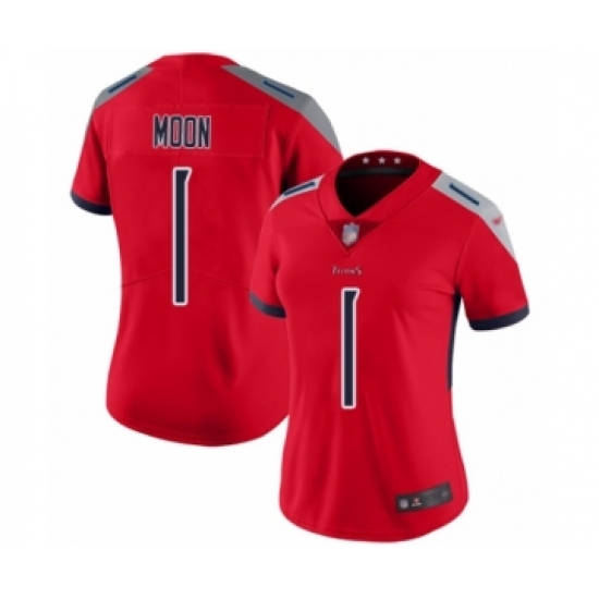 Women's Tennessee Titans #1 Warren Moon Limited Red Inverted Legend Football Jersey - Ujersey