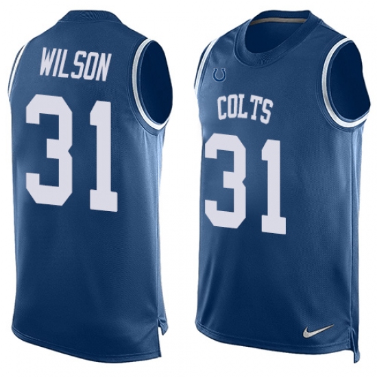 Men's Nike Indianapolis Colts #31 Quincy Wilson Limited Royal Blue Player Name & Number Tank Top NFL Jersey - Ujersey