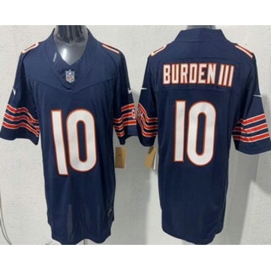 Men's Chicago Bears #10 Luther Burden III Limited Navy FUSE Vapor Jersey - Ujersey