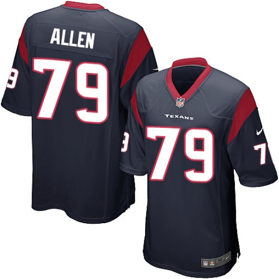 Men's Nike Houston Texans #79 Jeff Allen Game Navy Blue Team Color NFL Jersey