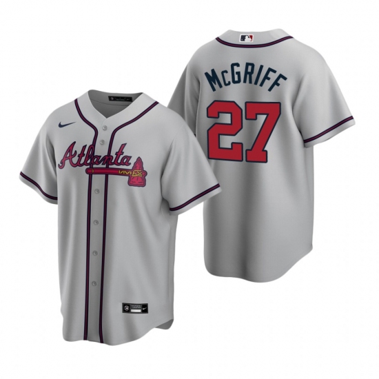 Men's Nike Atlanta Braves #27 Fred McGriff Gray Road Stitched Baseball Jersey - Ujersey