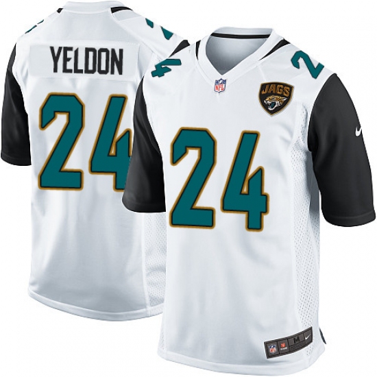 Men's Nike Jacksonville Jaguars #24 T.J. Yeldon Game White NFL Jersey - Ujersey