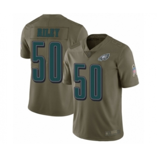 Youth Philadelphia Eagles #50 Duke Riley Limited Olive 2017 Salute to Service Football Jersey - Ujersey