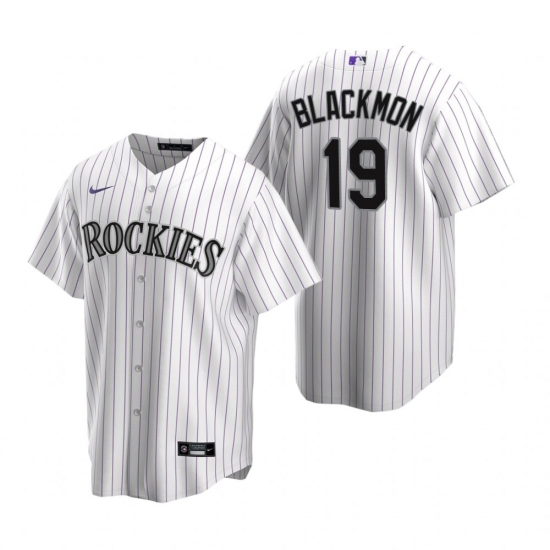 Men's Nike Colorado Rockies #19 Charlie Blackmon White Home Stitched Baseball Jersey - Ujersey