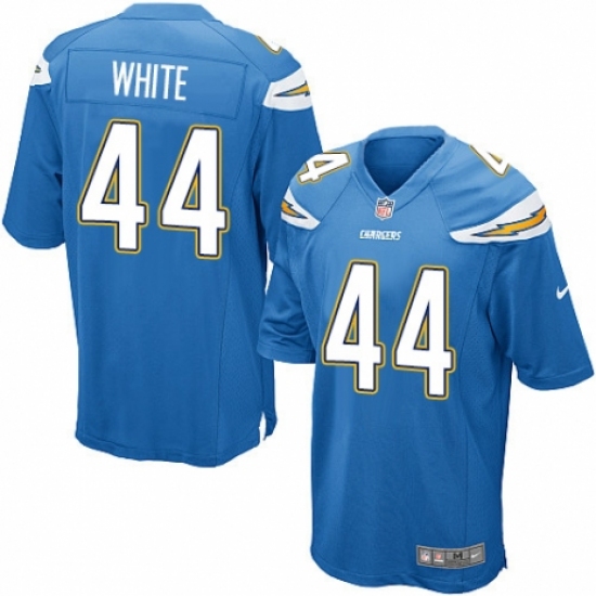 Men's Nike Los Angeles Chargers #44 Kyzir White Game Electric Blue Alternate NFL Jersey - Ujersey