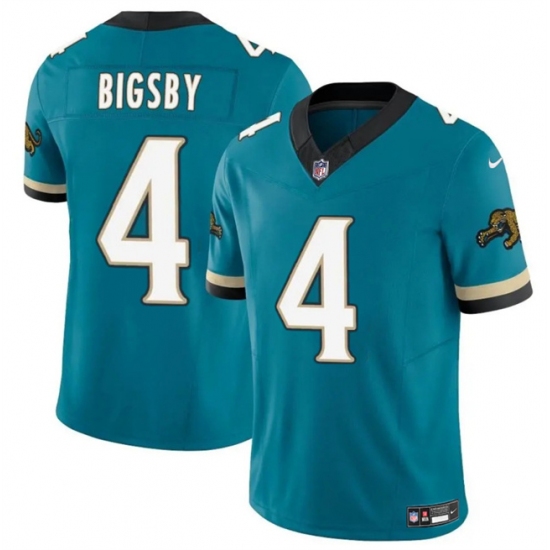 Men's Jacksonville Jaguars #4 Tank Bigsby Teal 2024 F.U.S.E. Prowler Throwback Vapor Limited Stitched Football Jersey - Ujersey