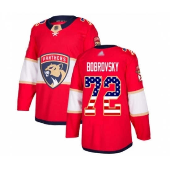 Youth Florida Panthers #72 Sergei Bobrovsky Authentic Red USA Flag Fashion Hockey Jersey - Ujersey