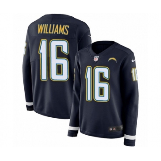 Women's Nike Los Angeles Chargers #16 Tyrell Williams Limited Navy Blue Therma Long Sleeve NFL Jersey - Ujersey