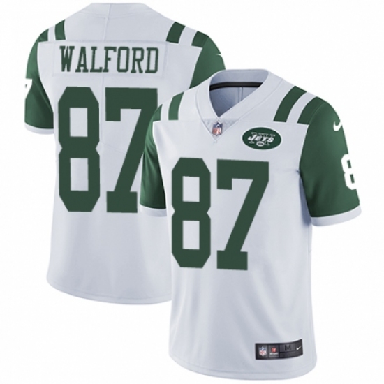 Men's Nike New York Jets #87 Clive Walford White Vapor Untouchable Limited Player NFL Jersey - Ujersey