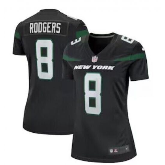 Women's New York Jets #8 Aaron Rodgers Black 2023 Vapor Untouchable Stitched Nike Limited Jersey - Ujersey