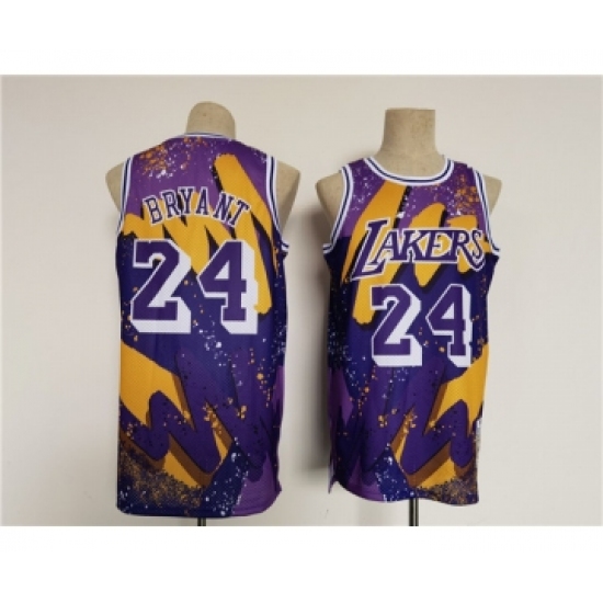 Men's Los Angeles Lakers #24 Kobe Bryant Purple Throwback basketball Jersey - Ujersey