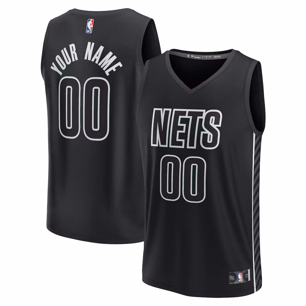 Youth Brooklyn Nets Fanatics Black Fast Break Replica Custom Jersey - Statement Edition