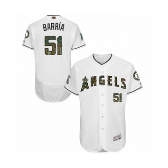 Men's Los Angeles Angels of Anaheim #51 Jaime Barria Authentic White 2016 Memorial Day Fashion Flex Base Baseball Player Jersey - Ujersey