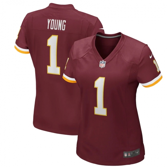 Women's Washington Redskins #1 Chase Young Nike Burgundy 2020 NFL Draft First Round Pick Game Jersey.webp
