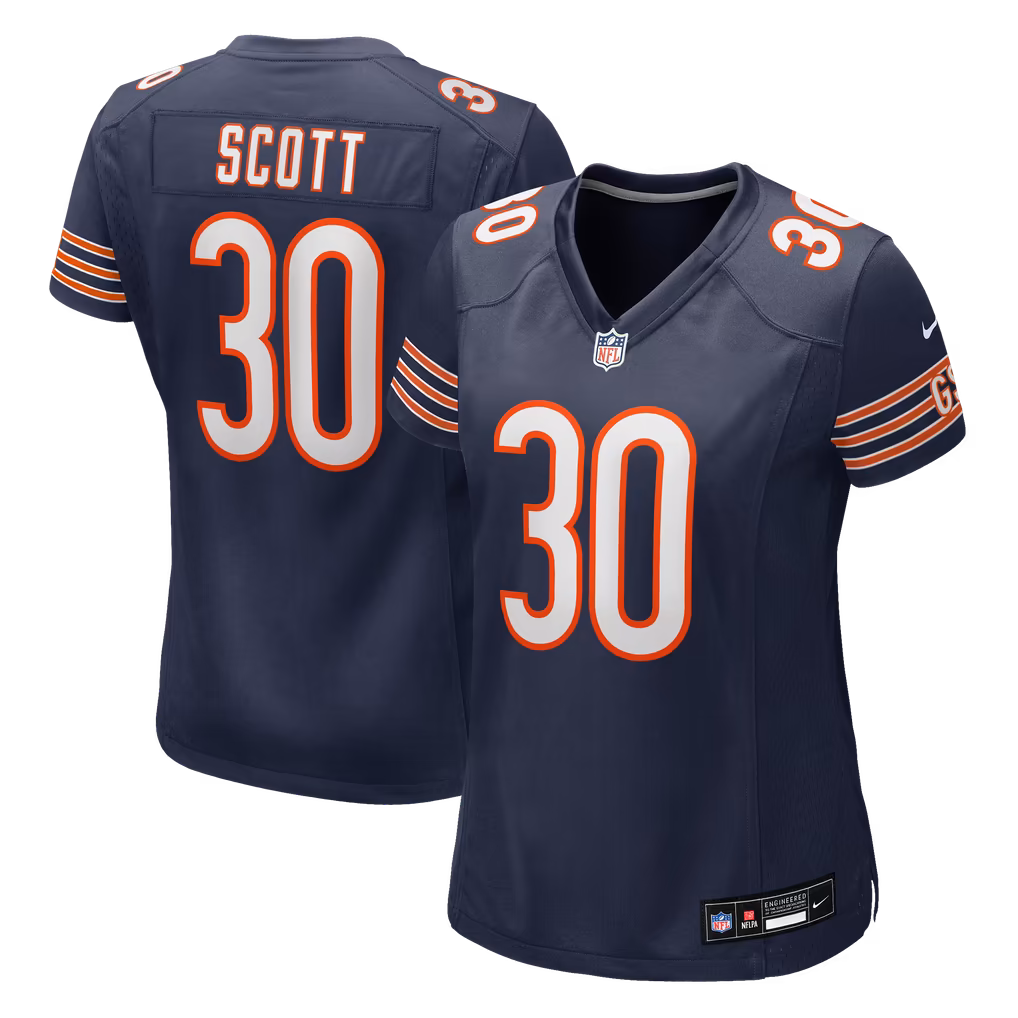 Women's Chicago Bears Zavier Scott Nike Navy Team Game Jersey - Ujersey