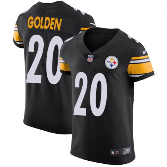 Men's Nike Pittsburgh Steelers #20 Robert Golden Black Team Color Vapor Untouchable Elite Player NFL Jersey - Ujersey