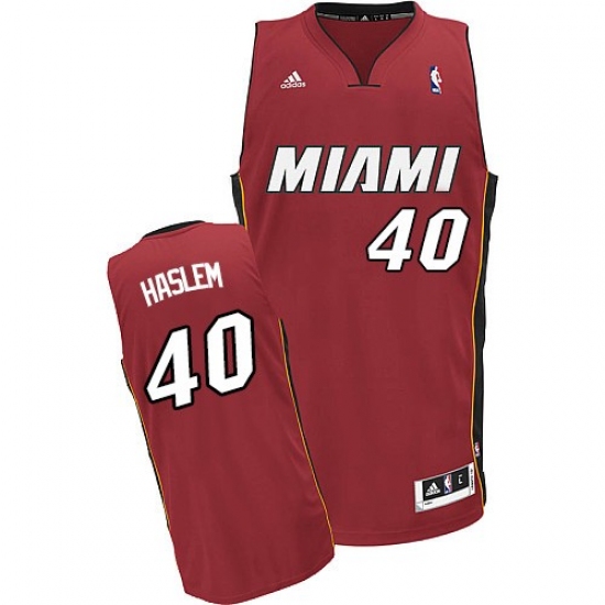 Men's Adidas Miami Heat #40 Udonis Haslem Swingman Red Alternate NBA Jersey - Ujersey
