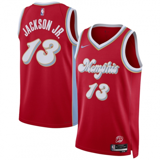 Men's Memphis Grizzlies #13 Jaren Jackson Jr. Red 2024-25 City Edition Stitched Basketball Jersey - Ujersey