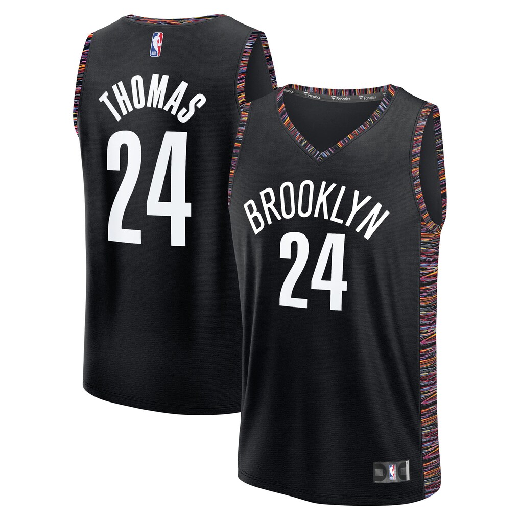 Youth Brooklyn Nets Cam Thomas Fanatics Black 2025/26 City Edition Fast Break Jersey - ujerseystore