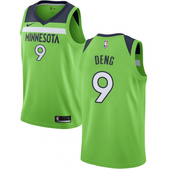 Women's Nike Minnesota Timberwolves #9 Luol Deng Swingman Green NBA Jersey Statement Edition - Ujersey