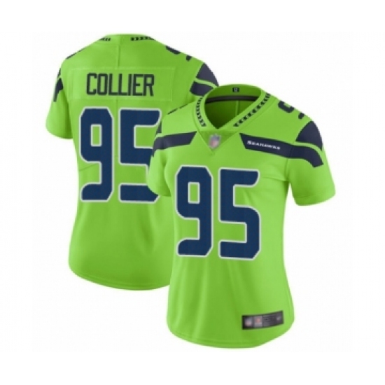Women's Seattle Seahawks #95 L.J. Collier Limited Green Rush Vapor Untouchable Football Jersey - Ujersey