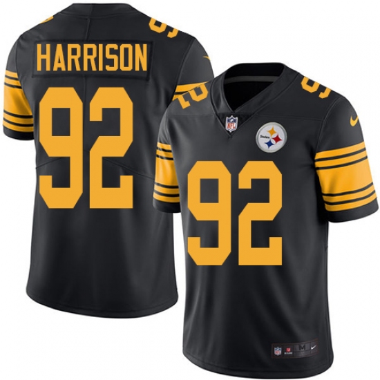 Men's Nike Pittsburgh Steelers #92 James Harrison Limited Black Rush Vapor Untouchable NFL Jersey - Ujersey