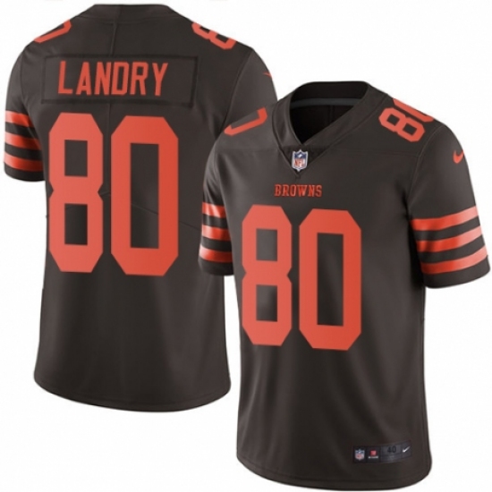 Men's Nike Cleveland Browns #80 Jarvis Landry Elite Brown Rush Vapor Untouchable NFL Jersey - Ujersey
