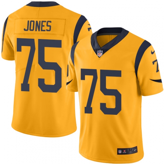 Youth Nike Los Angeles Rams #75 Deacon Jones Limited Gold Rush Vapor Untouchable NFL Jersey - Ujersey