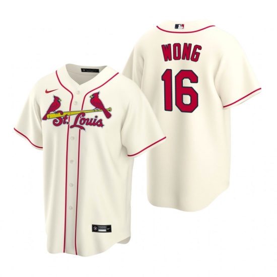 Men's Nike St. Louis Cardinals #16 Kolten Wong Cream Alternate Stitched Baseball Jersey - Ujersey