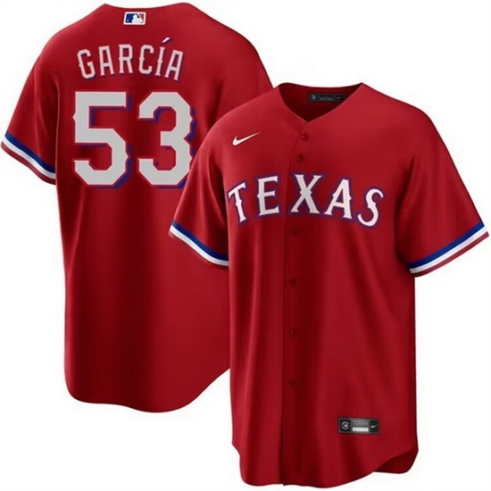 Men's Texas Rangers #53 Adolis Garcia Red Cool Base Stitched Baseball Jersey - Ujersey