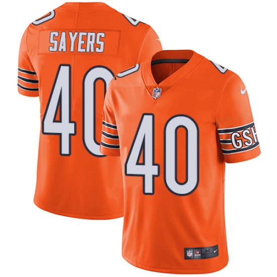 Youth Nike Chicago Bears #40 Gale Sayers Limited Orange Rush Vapor Untouchable NFL Jersey - Ujersey
