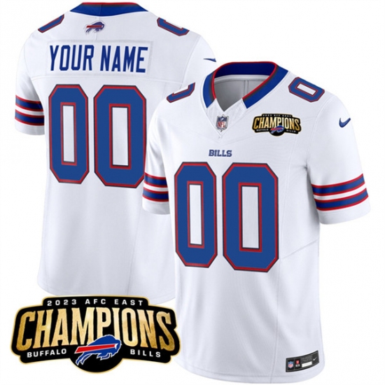 Men's Buffalo Bills Active Player Custom White 2023 F.U.S.E. AFC East Champions Ptach Football Stitched Jersey - Ujersey