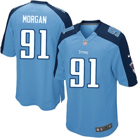 Men's Nike Tennessee Titans #91 Derrick Morgan Game Light Blue Team Color NFL Jersey - Ujersey
