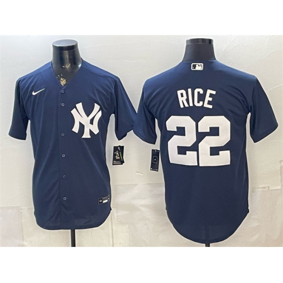 Men's New York Yankees #22 Ben Rice Navy Stitched Baseball Jersey - Ujersey
