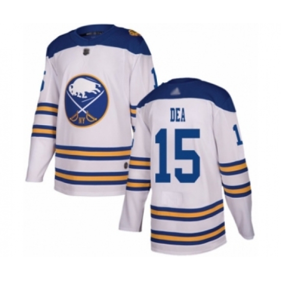 Men's Buffalo Sabres #15 Jean-Sebastien Dea Authentic White 2018 Winter Classic Hockey Jersey