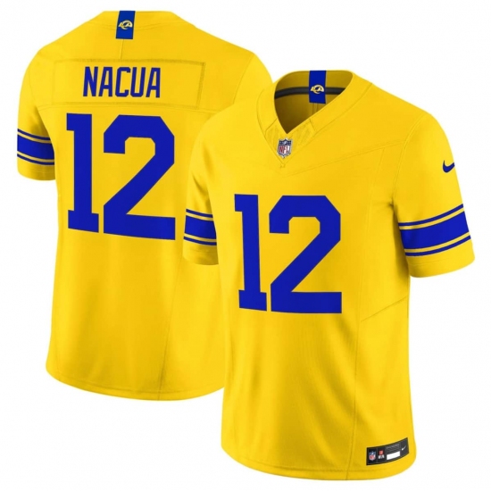 Men's Los Angeles Rams #12 Puka Nacua Yellow 2026 F.U.S.E. Vapor Limited Football Stitched Jersey - Ujersey