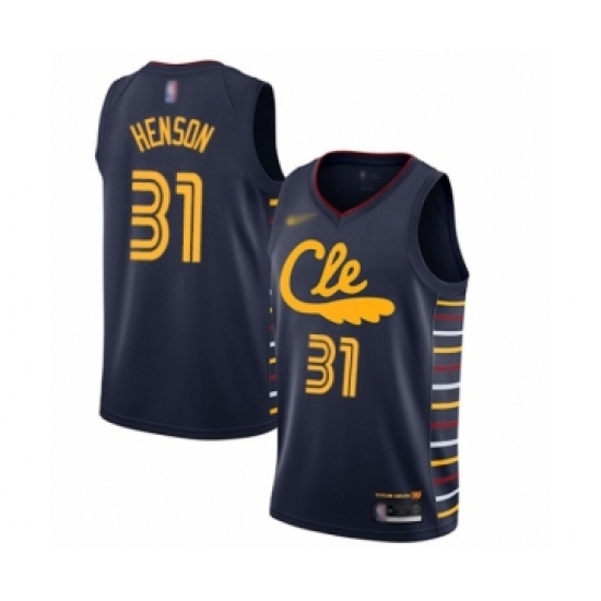 Men's Cleveland Cavaliers #31 John Henson Swingman Navy Basketball Jersey - 2019 20 City Edition - Ujersey