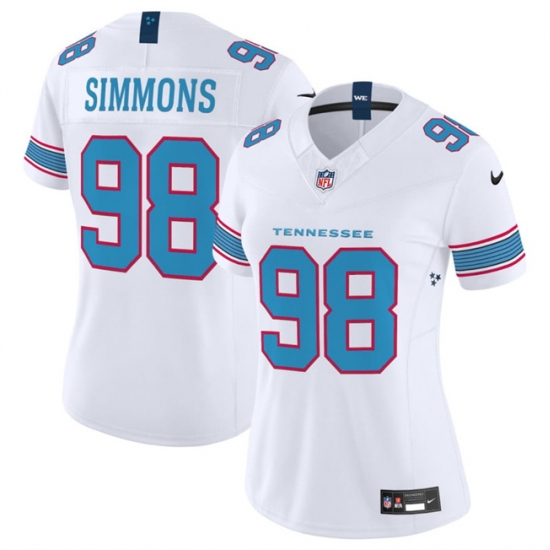 Women's Tennessee Titans #98 Cameron Ward White 2026 F.U.S.E. Vapor Limited Stitched Football Jersey(Run Small) - Ujersey