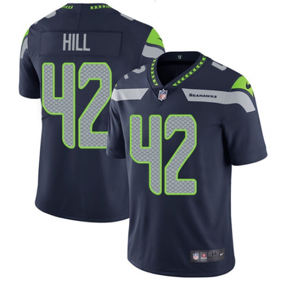 Men's Nike Seattle Seahawks #42 Delano Hill Navy Blue Team Color Vapor Untouchable Limited Player NFL Jersey - Ujersey