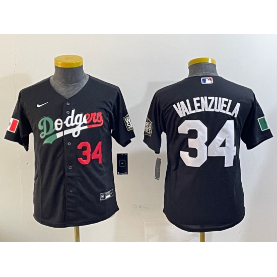 Women's Los Angeles Dodgers #34 Fernando Valenzuela Number Black Mexico 2020 World Series Cool Base Nike Jersey - Ujersey