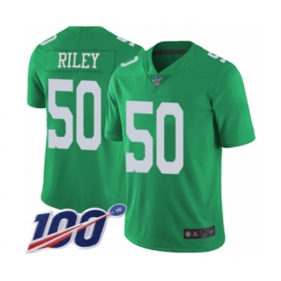 Men's Philadelphia Eagles #50 Duke Riley Limited Green Rush Vapor Untouchable 100th Season Football Jersey - Ujersey