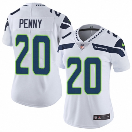 Women's Nike Seattle Seahawks #20 Rashaad Penny White Vapor Untouchable Limited Player NFL Jersey - Ujersey