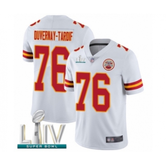 Youth Kansas City Chiefs #76 Laurent Duvernay-Tardif White Vapor Untouchable Limited Player Super Bowl LIV Bound Football Jersey - Ujersey