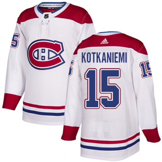Men's Adidas Montreal Canadiens #15 Jesperi Kotkaniemi Authentic White Away NHL Jersey - Ujersey