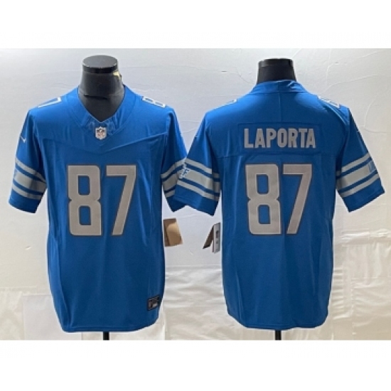 Men's Nike Detroit Lions #87 Sam LaPorta Blue 2023 F.U.S.E. Vapor Untouchable Limited Football Stitched Jersey - Ujersey