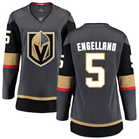Women's Vegas Golden Knights #5 Deryk Engelland Authentic Black Home Fanatics Branded Breakaway NHL Jersey - Ujersey