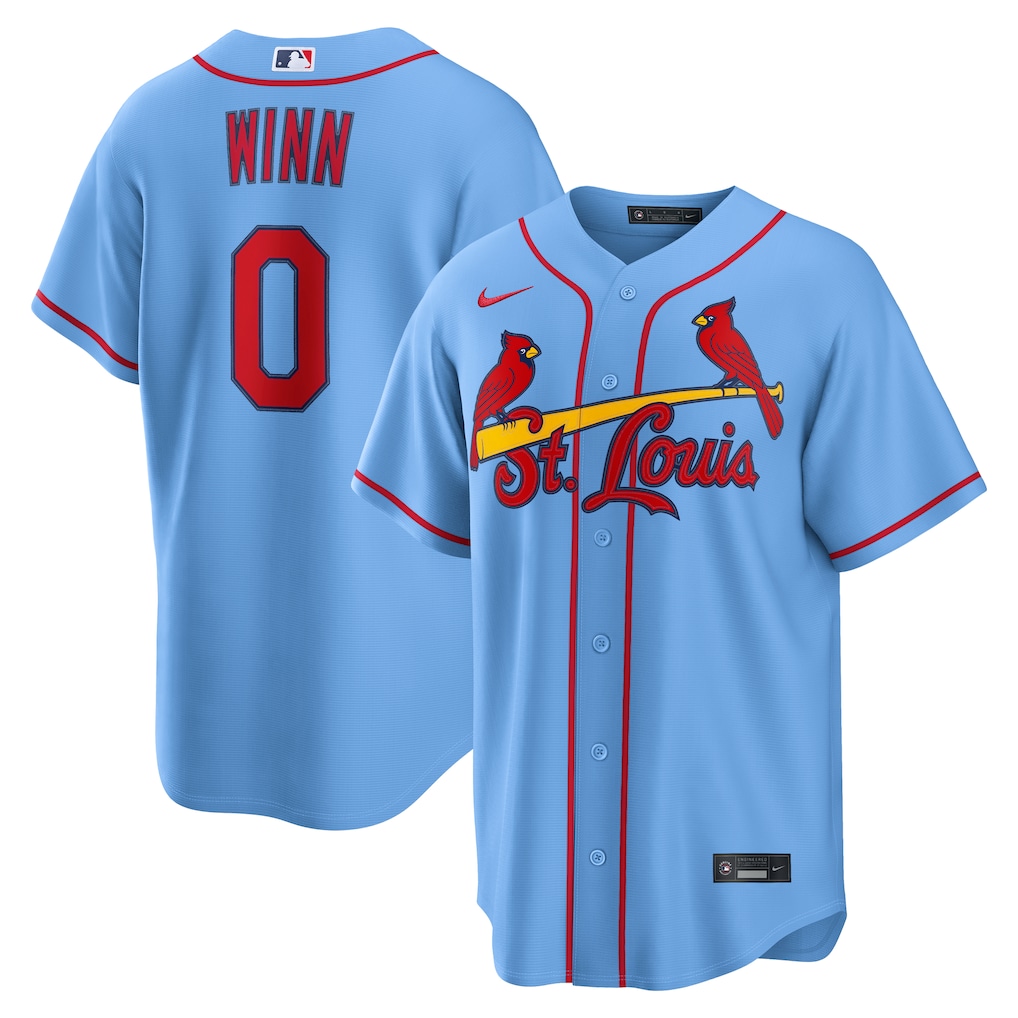 Men's St. Louis Cardinals Masyn Winn Nike Light Blue Alternate Replica Jersey - SUjersey01